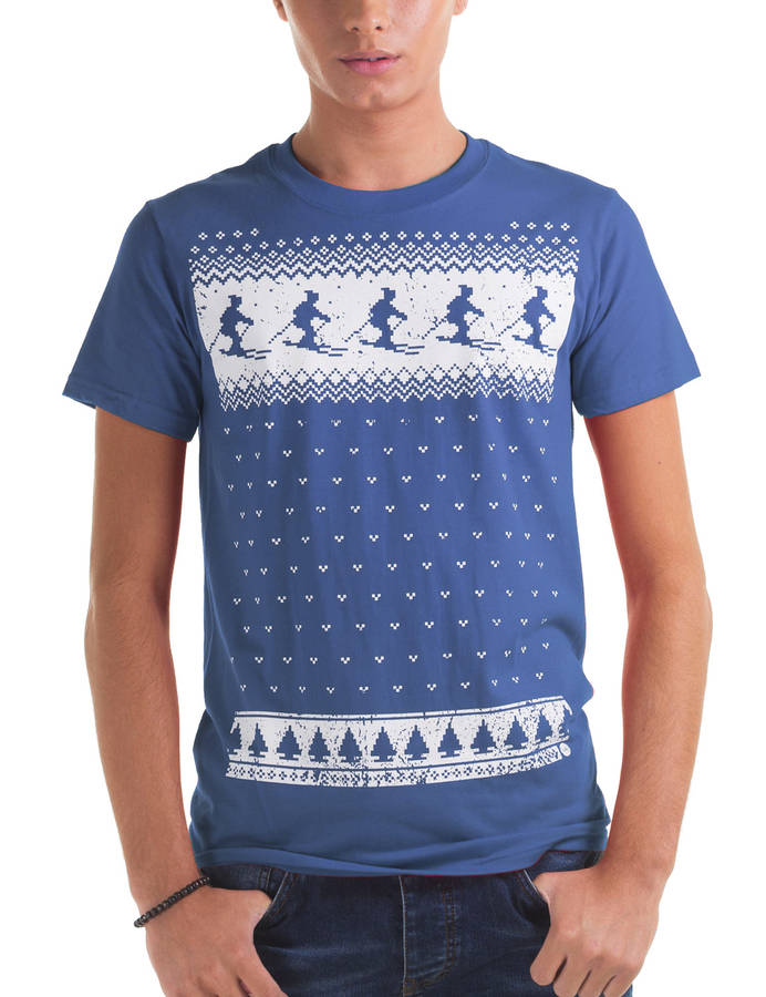 Mens Festive Christmas Ski Tshirt, 1 of 7