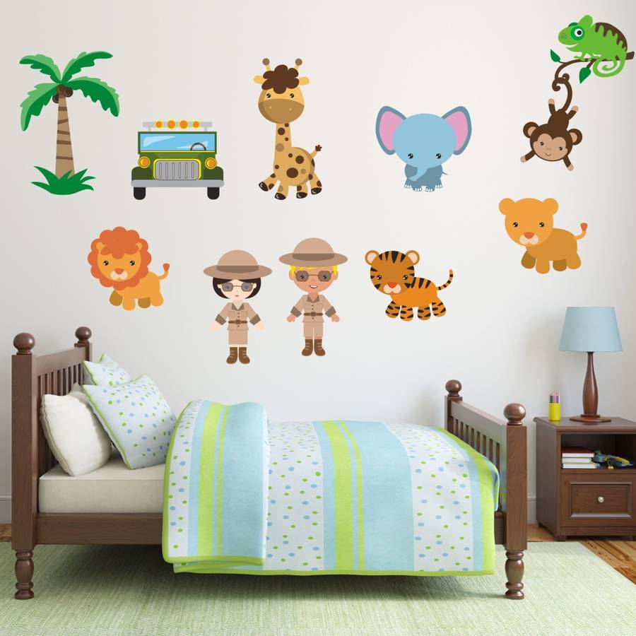 safari animals scene wall stickers by mirrorin