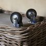 Rectangular Rattan Log Basket With Wheels And Handles, thumbnail 3 of 3