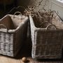 Rectangular Rattan Log Basket With Wheels And Handles, thumbnail 2 of 3