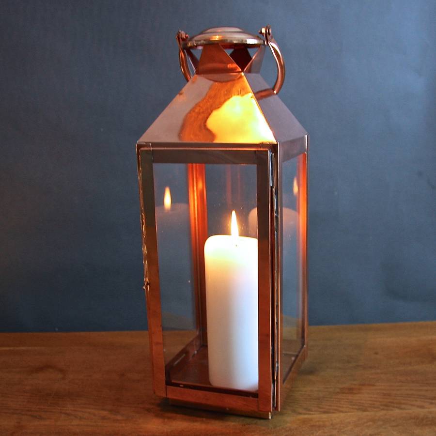 Black with Antique Gold Finish Lantern with LED Candle 