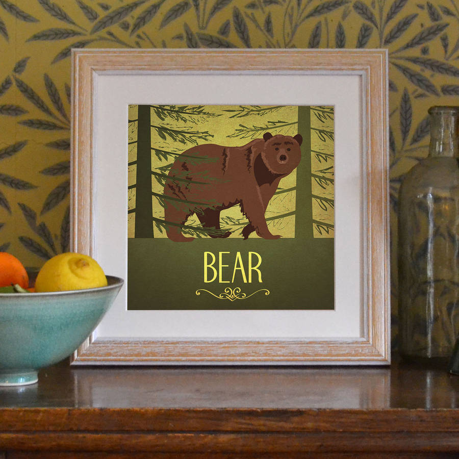 'bear' art print by red gate arts