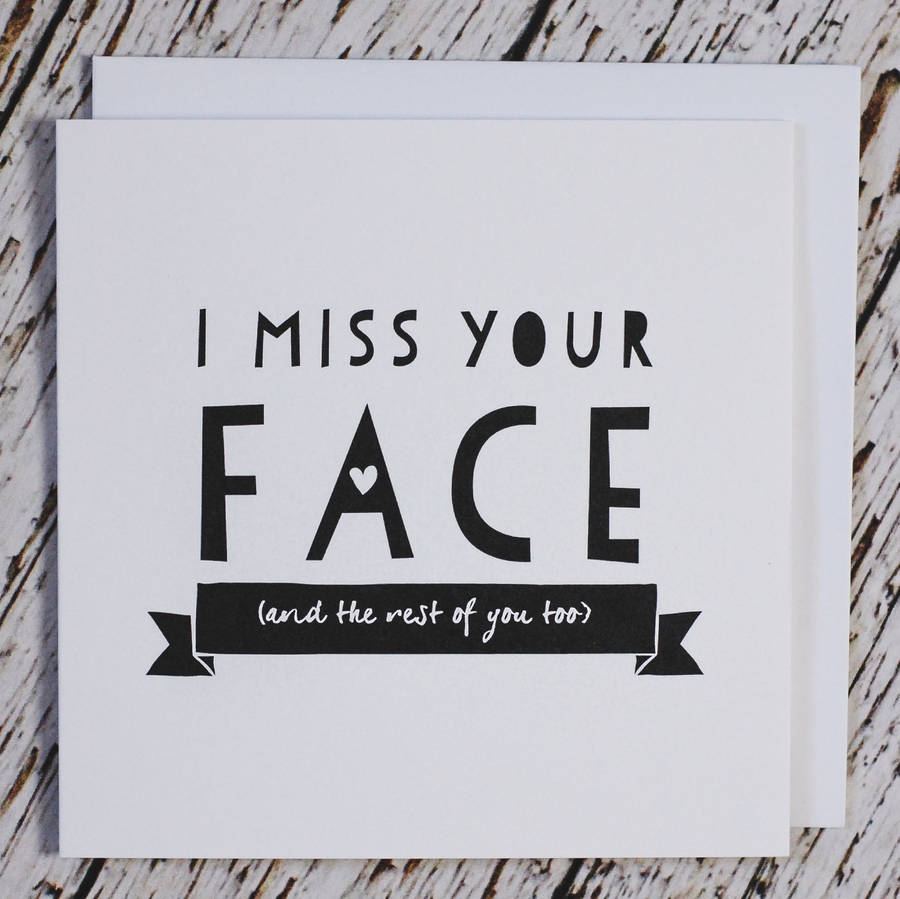 'i miss your face' valentine's and friendship card by i am nat ...