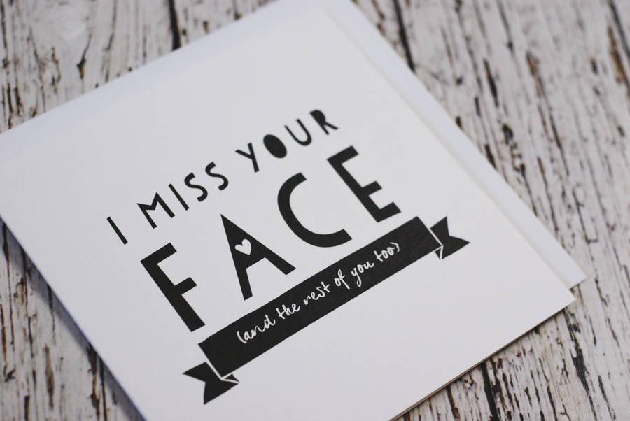 'i miss your face' valentine's and friendship card by i am nat ...