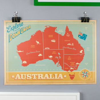 Vintage Map Of Australia Print, 2 of 2