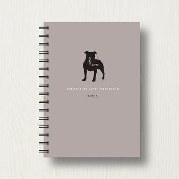 Personalised Staffie Lover's Journal Or Notebook, 8 of 8