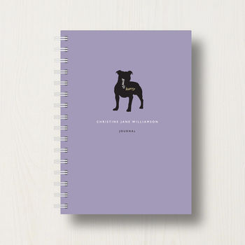 Personalised Staffie Lover's Journal Or Notebook, 7 of 8