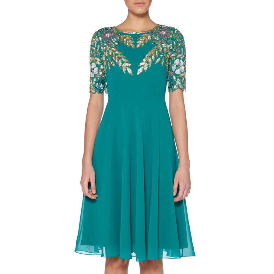 Midi Embroidered Sleeve Dress By Raishma