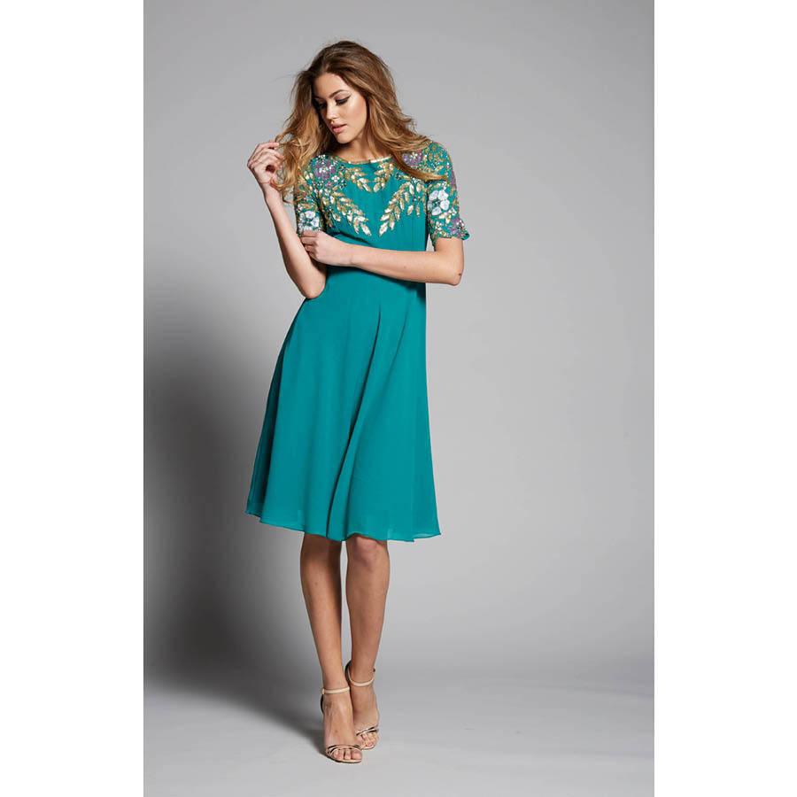 Midi Embroidered Sleeve Dress By Raishma