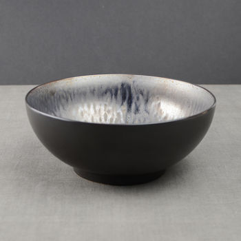 metallic glaze ceramic salad bowl by nom living | notonthehighstreet.com