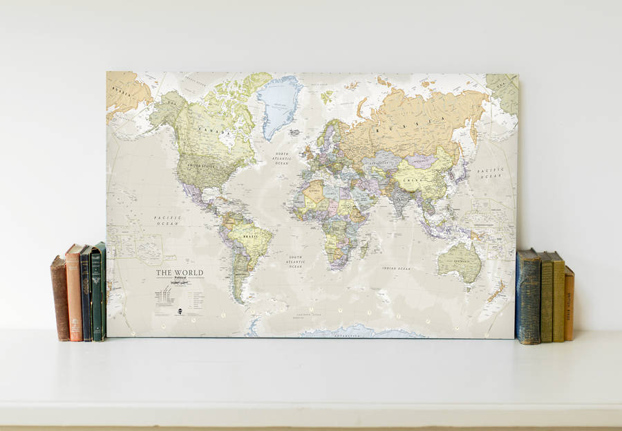 classic map of the world canvas print by maps international ...