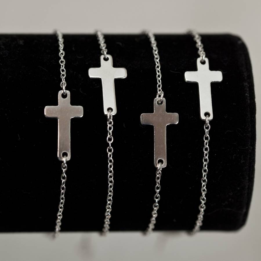 Silver Cross Charm Bracelet By Under the Rose | notonthehighstreet.com