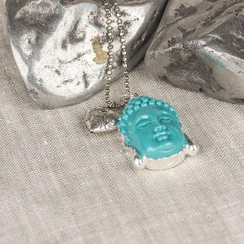 Sterling Silver Healing Buddha Charm Necklace, 5 of 9