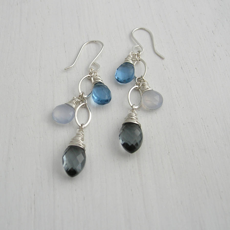 Long Blue Quartz And Chalcedony Earrings By Sarah Hickey ...
