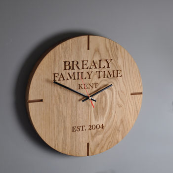 Personalised Oak Wall Clock, 4 of 6