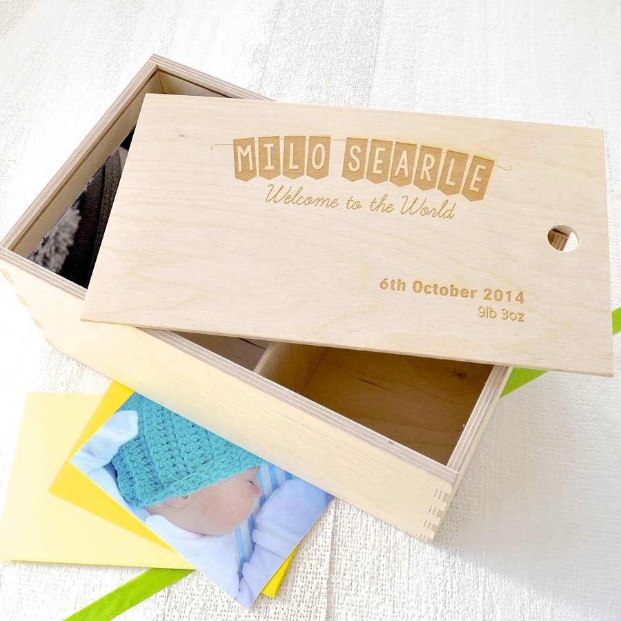Personalised New Baby Keepsake Box By Clouds and Currents