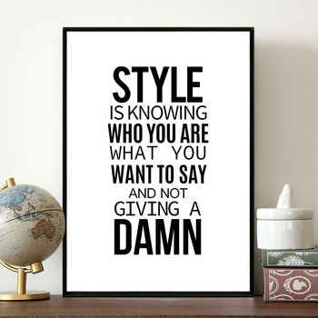 Fashion And Style Quote Print, 3 of 3