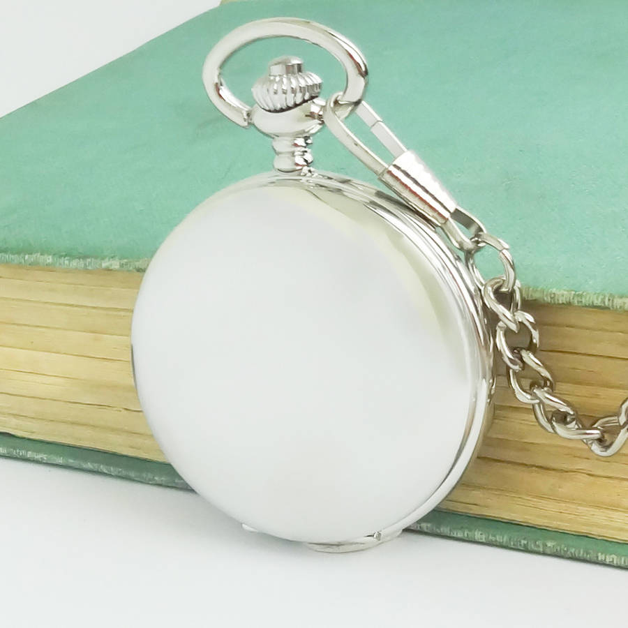 personalised pocket watch with engraved initials by wild life designs