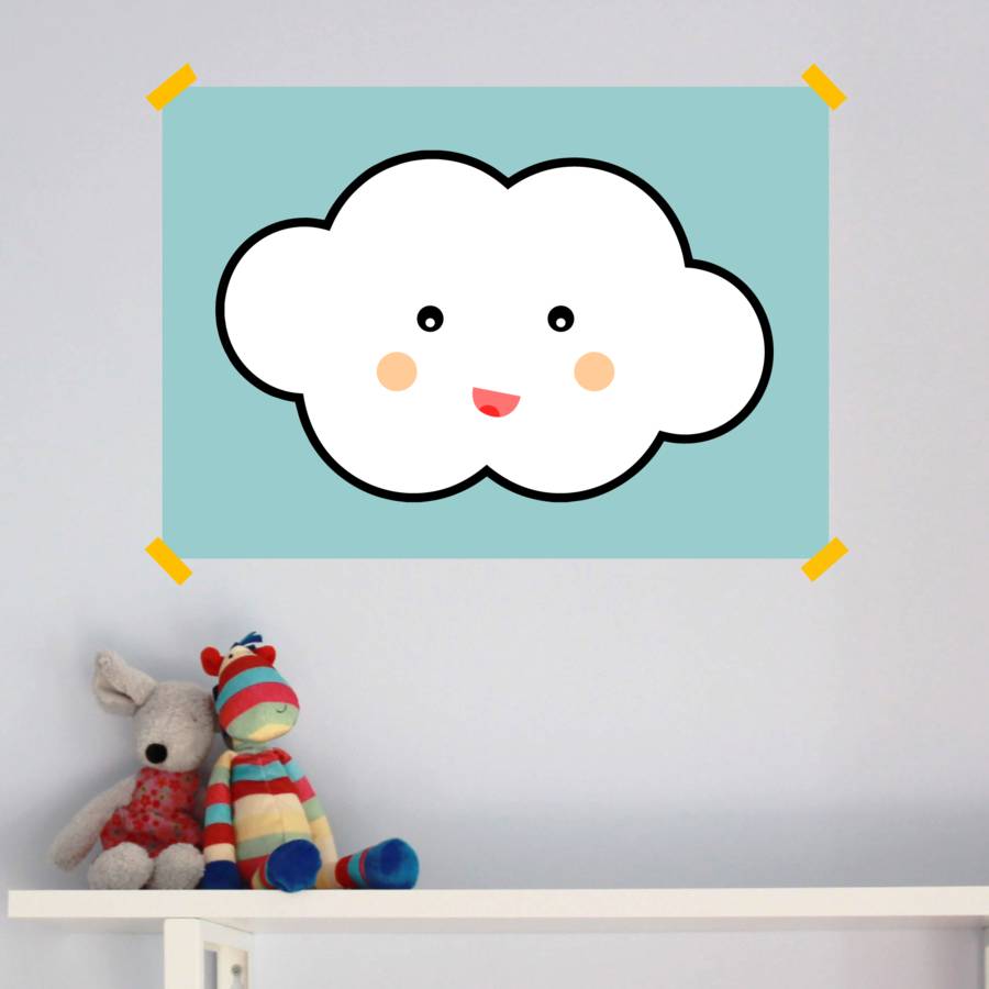 children's cloud print by little chip | notonthehighstreet.com