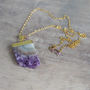 Amethyst And Gold Pendant Necklace, thumbnail 1 of 9