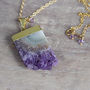Amethyst And Gold Pendant Necklace, thumbnail 2 of 9
