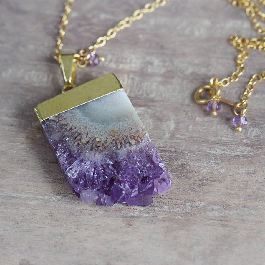 Amethyst And Gold Pendant Necklace By Artique Boutique ...