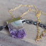 Amethyst And Gold Pendant Necklace, thumbnail 3 of 9