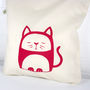 Contented Cat Organic Cotton Tote Bag, thumbnail 4 of 6