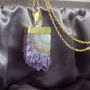 Amethyst And Gold Pendant Necklace, thumbnail 5 of 9