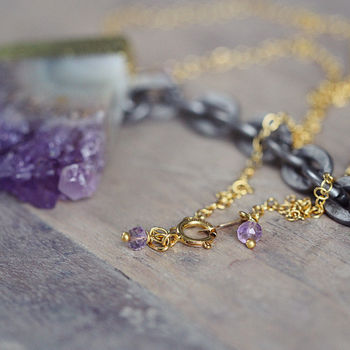 Amethyst And Gold Pendant Necklace, 6 of 9