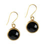 Gem Drop Earrings Black Onyx And Gold, thumbnail 2 of 3