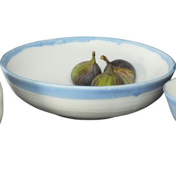 Ceramic Porcelain Cobalt Rim Pasta Bowl, 2 of 2