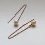 14ct Rose Gold Filled Metal And Pearl Thread Earrings, thumbnail 2 of 8