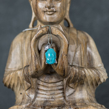 Sterling Silver Healing Buddha Charm Necklace, 2 of 9