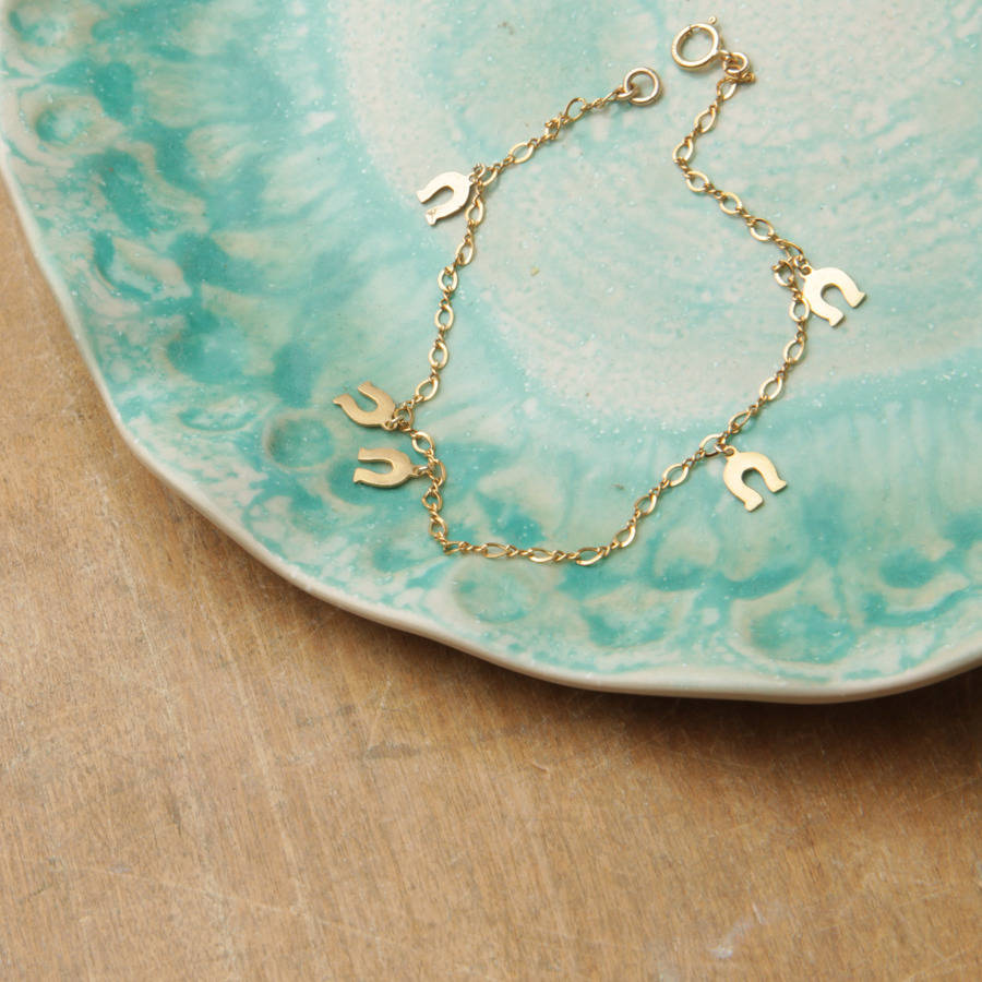 personalised lucky horseshoe bracelet by eden jewellery