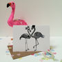 Wedding Flamingos Greeting Card, thumbnail 1 of 2