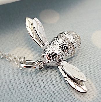Silver Bumble Bee Necklace, 3 of 4