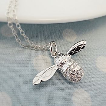 Silver Bumble Bee Necklace, 2 of 4