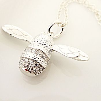 The Big F'ing Silver Bee Necklace
