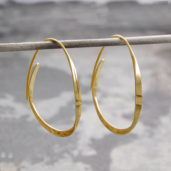 Curl Gold Plated Sterling Silver Hoop Earrings, 2 of 6