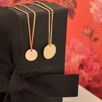 Simple Solid Gold Disc Necklace, 3 of 8