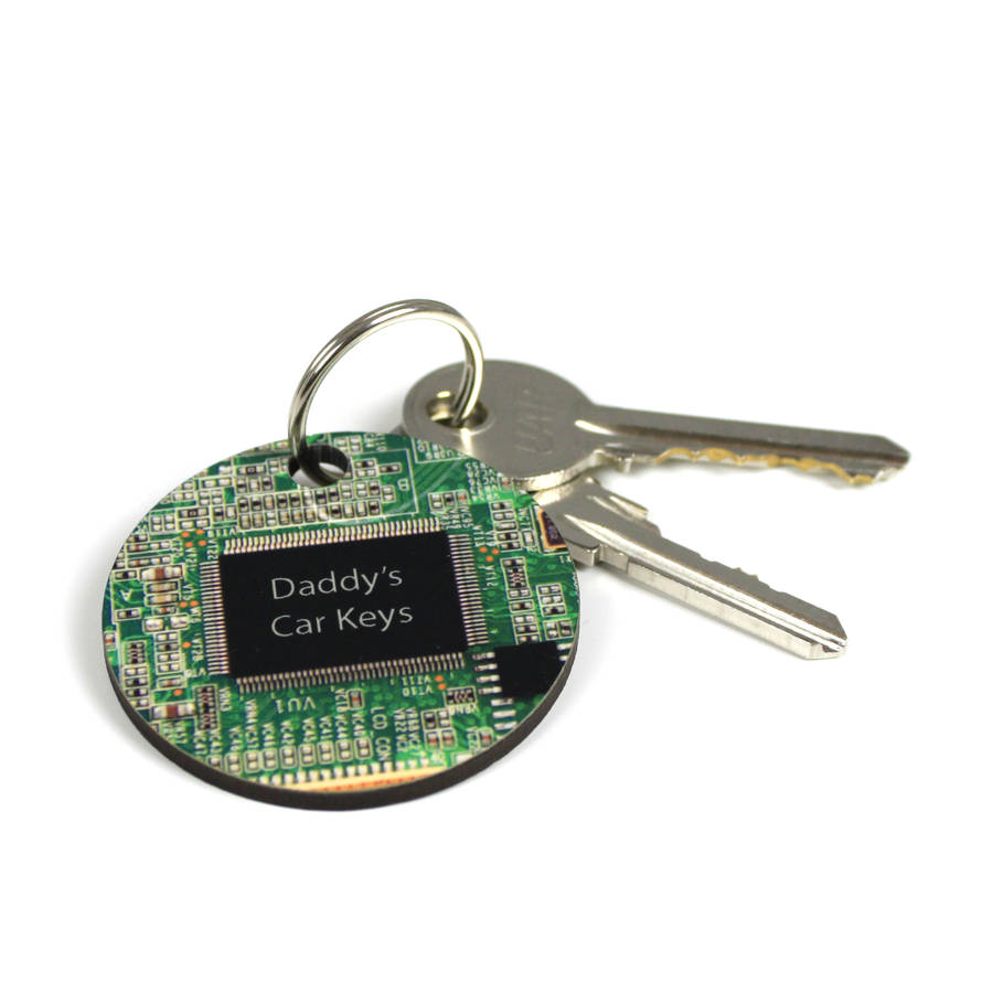 Image of Personalised Geeky Circuit Board Printed Key Ring