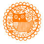 Screen Printed Orange Or Pink Owl Tea Towel, thumbnail 2 of 4