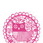 Screen Printed Orange Or Pink Owl Tea Towel, thumbnail 4 of 4