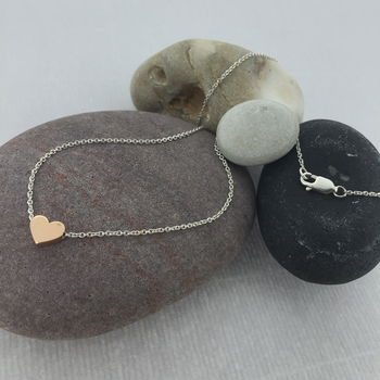 Rose Gold Chunky Heart Necklace, 2 of 4