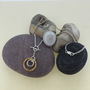 Gold And Silver Circle T Bar Necklace, thumbnail 2 of 3