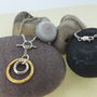 Gold And Silver Circle T Bar Necklace, thumbnail 3 of 3