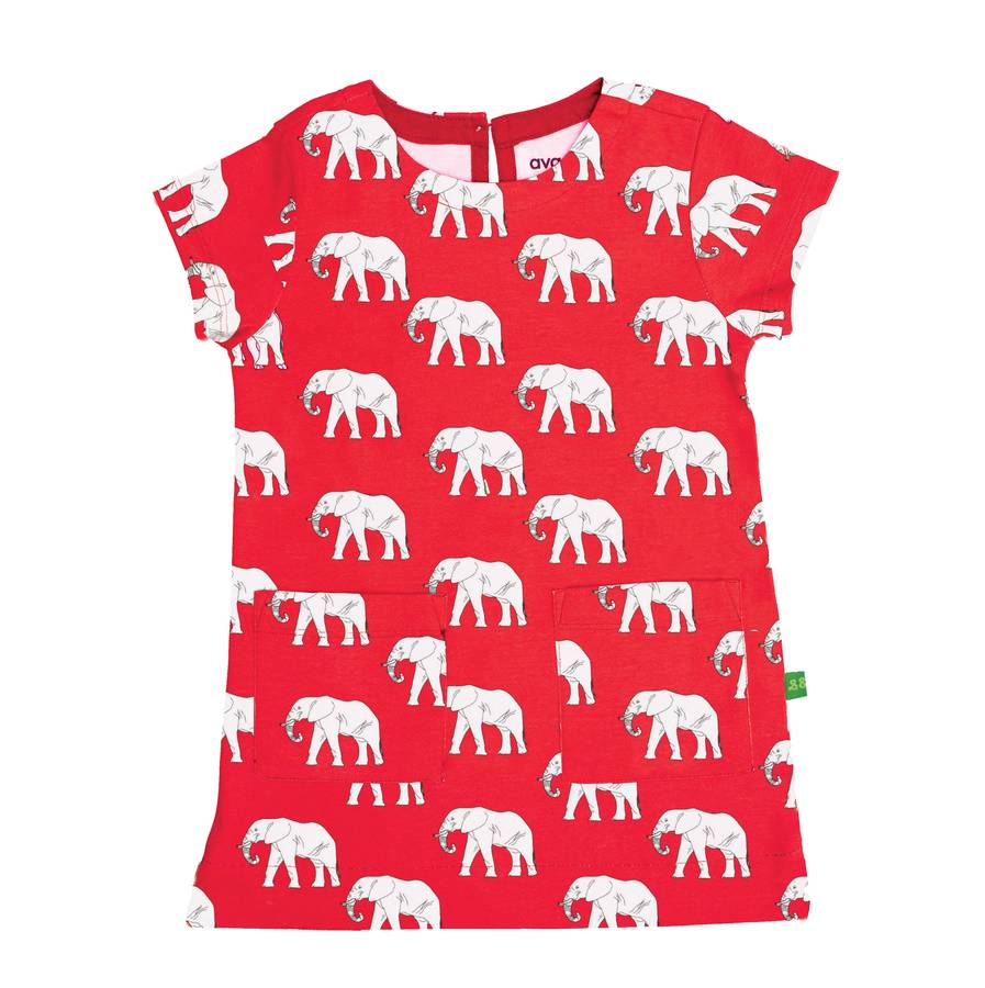 organic elephant print a line dress by ava and luc