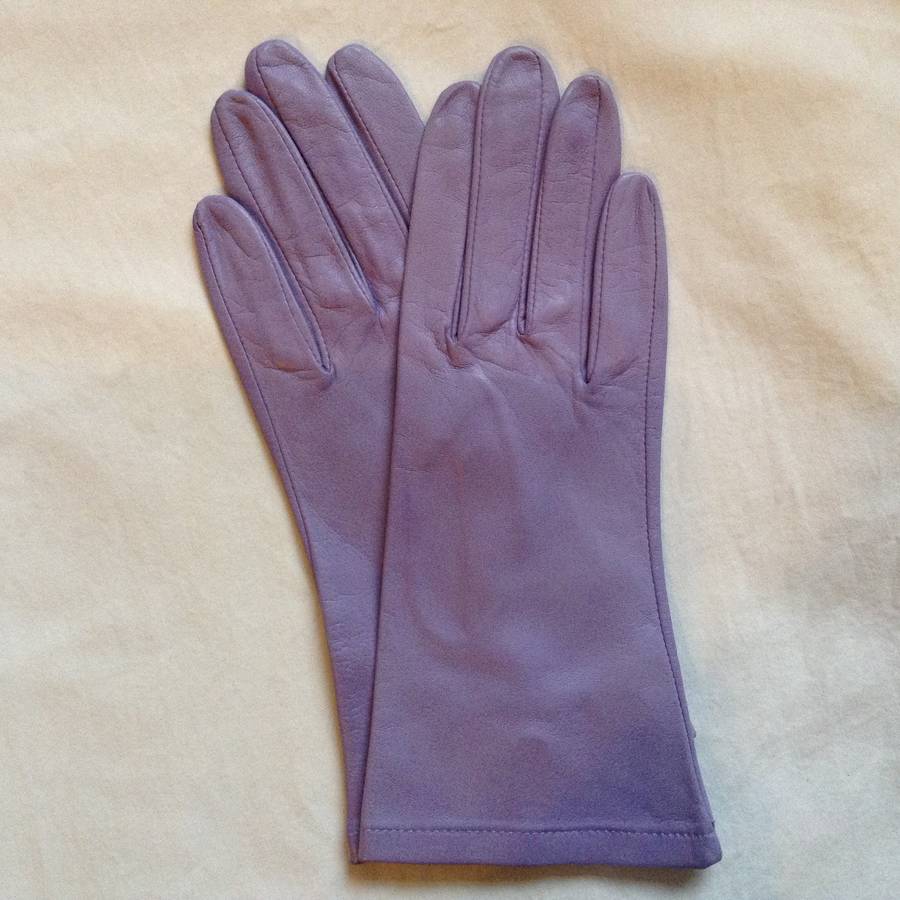 Vintage Lilac Leather Gloves By Iamia