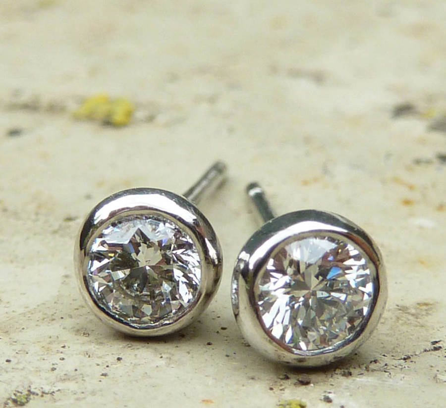 Platinum Diamond Stud Earrings, 1 of 4